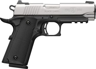 BROWNING 1911-380 SS 380ACP - 3.58"COMP 8RD BLK/SS W/RAIL