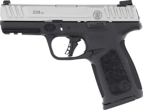 S&W SD9 2.0 9MM 4" FS 10-SHOT - SILVER SS SLIDE/BLACK POLY - Image 2