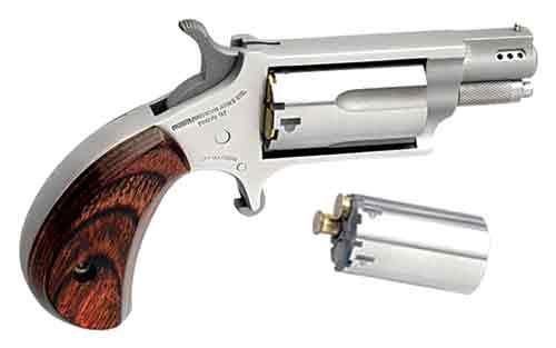 NAA MINI-REVOLVER COMBO 1-1/8" - 22LR/22WMR S/S PORTED WOOD