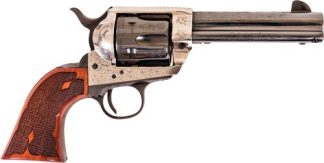 CIMARRON FRONTIER 45LC PW FS - 4.75" ENGRAVED SILVER/BL WAL