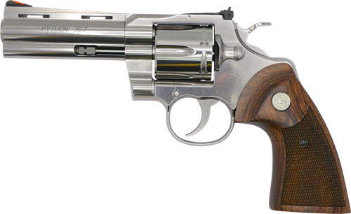 COLT PYTHON 357MAG 4.25" 6RD - STAINLESS WALNUT GRIPS