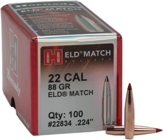 HORNADY BULLETS 22CAL .224 - 88GR ELD-M MATCH 100CT 25BX/CS