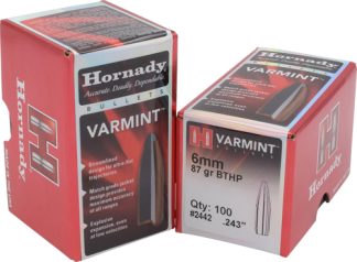 HORNADY BULLETS 6MM .243 - 87GR JHP-BT 100CT 25BX/CS