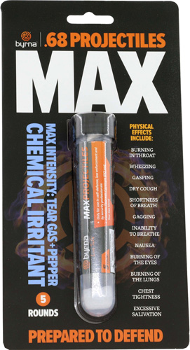 BYRNA MAX PROJECTILES 5 COUNT - TUBE .68 CAL