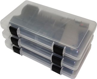 MTM IN-SAFE HANDGUN STORAGE - CASE 12" CLEAR SMOKE 3-PACK