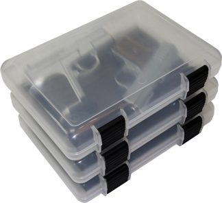 MTM IN-SAFE HANDGUN STORAGE - CASE 9" CLEAR SMOKE 3-PACK