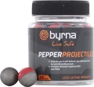 BYRNA PEPPER PROJECTILES - 25 COUNT TUB .68 CAL