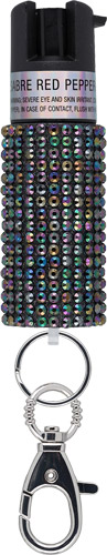 SABRE JEWELED PEPPER SPRAY W/ - SNAP CLIP/TWIST LOCK BLACK
