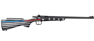 Crickett Rifle KSA2177FRLE G2 .22LR Youth 16.12" Single Shot Old Glory Black and White W/ Red and Blue Stripe