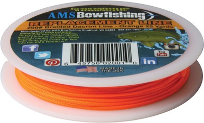 AMS BOWFISHING REPLACEMENT - LINE ORANGE #200 25 YARDS