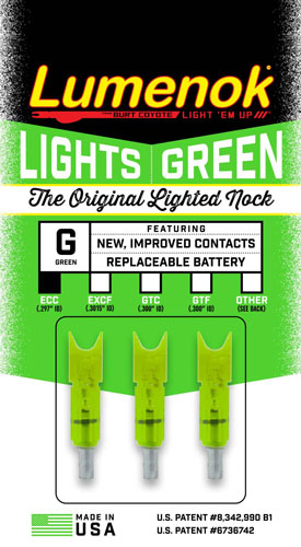 LUMENOK LIGHTED NOCK XBOW GRN - CRESCENT EASTON CARBON 3PK - Image 3
