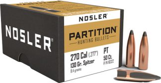 NOSLER BULLETS 270 CAL .277 - 130GR PARTITION 50CT