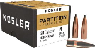 NOSLER BULLETS 30 CAL .308 - 180GR PARTITION 50CT