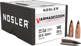 NOSLER BULLETS 22 CAL .224 - 55GR VARMAGEDDON TIPPED 100CT