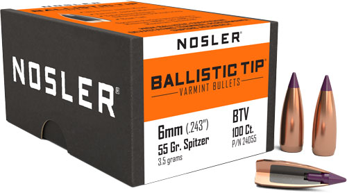 NOSLER BULLETS 6MM .243 - 55GR BALLISTIC TIP 100CT - Image 2