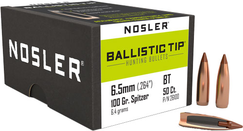 NOSLER BULLETS 6.5MM .264 - 100GR BALLISTIC TIP 50CT - Image 2
