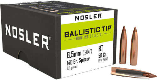 NOSLER BULLETS 6.5MM .264 - 140GR BALLISTIC TIP 50CT