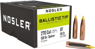 NOSLER BULLETS 270 CAL .277 - 150GR BALLISTIC TIP 50CT