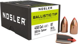 NOSLER BULLETS 458 CAL .458 - 300GR BALLISTIC TIP 50CT