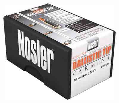 NOSLER BULLETS 22 CAL .224 - 60GR BALLISTIC TIP 100CT