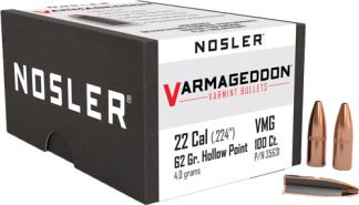 NOSLER BULLETS 22 CAL .224 - 62GR VARMAGEDDON FBHP 100CT