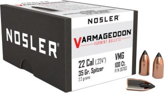 NOSLER BULLETS 22 CAL .224 - 35GR VARMAGEDDON TIPPED 100CT