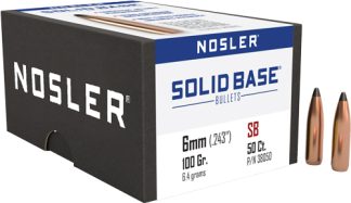 NOSLER BULLETS 6MM .243 - 100GR SOLID BASE SP 50CT