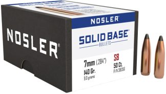 NOSLER BULLETS 7MM CAL .284 - 140GR SOLID BASE SP 50CT