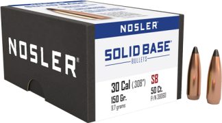 NOSLER BULLETS 30 CAL .284 - 150GR SOLID BASE SP 50CT