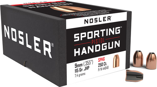 NOSLER BULLETS 9MM .355 - 115GR JHP 250CT