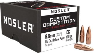 NOSLER BULLETS 6.8MM .277 - 115GR HP-BT CUSTOM COMP. 100C