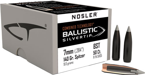 NOSLER BULLETS 7MM .284 - 140GR BALLISTIC SILVER TIP 50C - Image 2