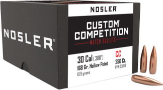 NOSLER BULLETS 30 CAL .308 - 168GR HP-BT CUSTOM COMP. 250CT