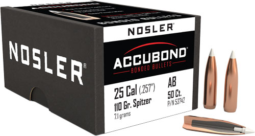 NOSLER BULLETS 25 CAL .257 - 110GR ACCUBOND 50CT