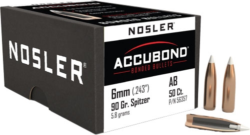 NOSLER BULLETS 6MM .243 - 90GR ACCUBOND 50CT