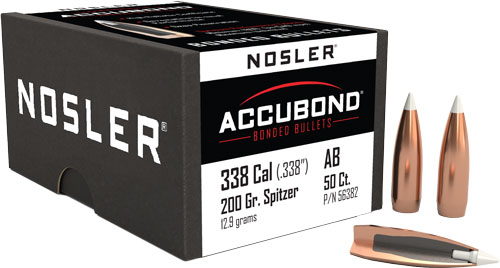 NOSLER BULLETS 338 CAL .338 - 200GR ACCUBOND 50CT