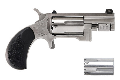 North American Arms NAA-SNT-C Sentinel Mini Revolver .22WMR 5 Rounds 1.42" SAO Stainless/Rubber W/ .22 LR Conversion Cylinder
