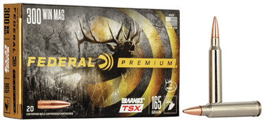 Federal 300 Win Mag Ammunition P300WR 165 Grain Barnes Triple-Shock X Hollow Point 20 Rounds