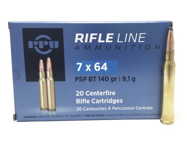Prvi PPU 7x64mm Ammunition PP764 140 Grain Pointed Soft Point Boat Tail 20 rounds
