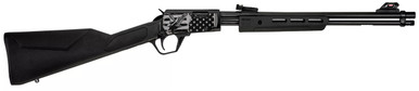 Rossi USA Gallery 22 RP2218SY-EN18 18" 15+1 .22LR Pump Action Black Synthetic Engraved Eagle & US Flag