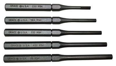 GRACE USA PUNCH SET - ROLL PIN HOLDER SET OF 5 STEEL