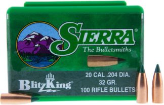SIERRA BULLETS .20 CAL .204 - 32GR BLITZKING 100CT