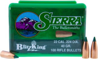 SIERRA BULLETS .22CAL .224 - 40GR BLITZKING 100CT