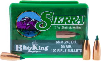 SIERRA BULLETS 6MM .243 - 55GR BLITZKING 100CT
