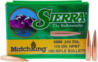 SIERRA BULLETS 6MM .243 - 110GR HP-BT MATCH 100CT