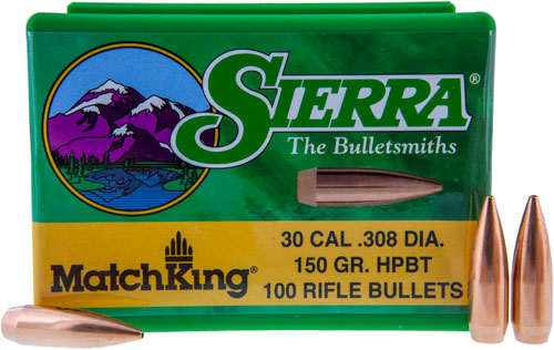 SIERRA BULLETS .30 CAL .308 - 150GR HP-BT MATCH 100CT - Image 2