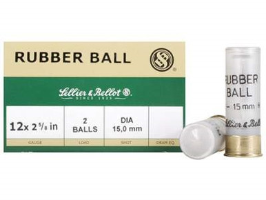Sellier & Bellot 12 Gauge Ammunition SB12RBB 2-5/8" Double Rubber Balls 25 rounds