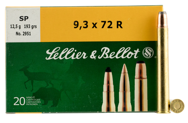 Sellier & Bellot 9.3x72R Ammunition SB9372RA 193 Grain Soft Point 20 Rounds