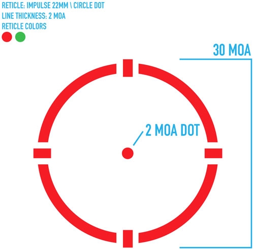 FIREFIELD IMPULSE 1X22 COMPACT - RED/GRN CIRCLE DOT RETICLE - Image 3