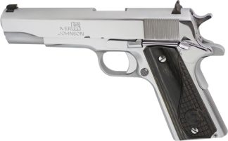 IVER JOHNSON 1911A1 45ACP 5" - FS 8RD CHROME BLACK WOOD GRIP